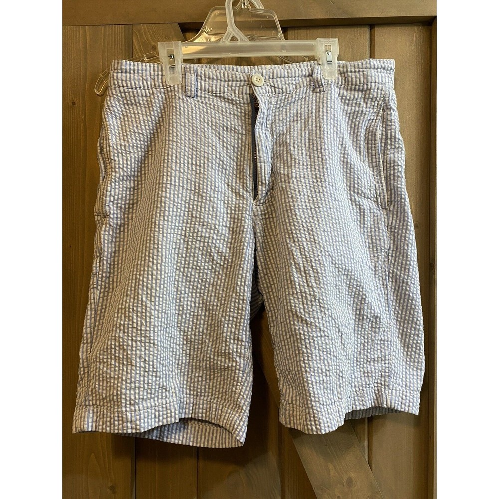 Vineyard Vines Mens Blue White Novelty Shorts 9" Breaker Seersucker